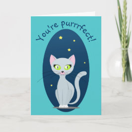 Tarjeta Personalizado del cielo de la noche del gato Diver