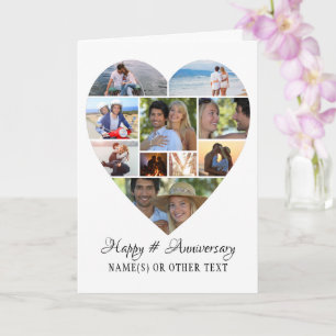 Tarjeta Personalizado del Collage de fotos del corazón del