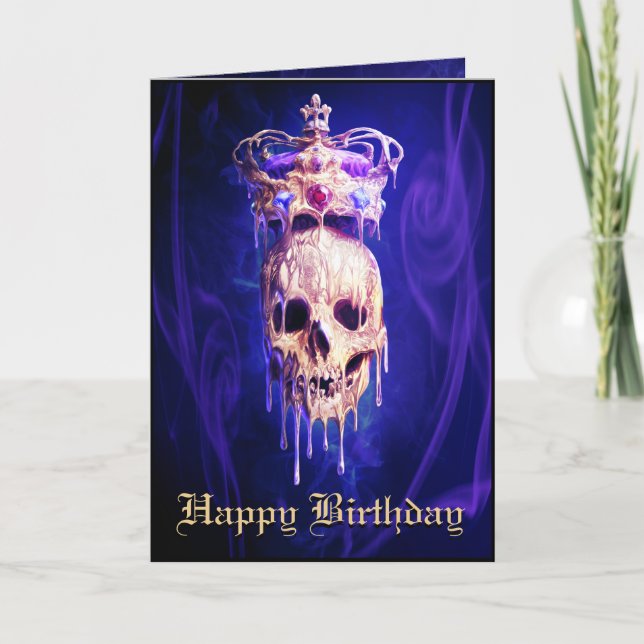 Tarjeta Personalizado del cráneo dorado del rey de los mue (Anverso)