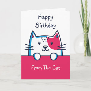 Tarjeta Personalizado Del Cumpleaños Del Gato