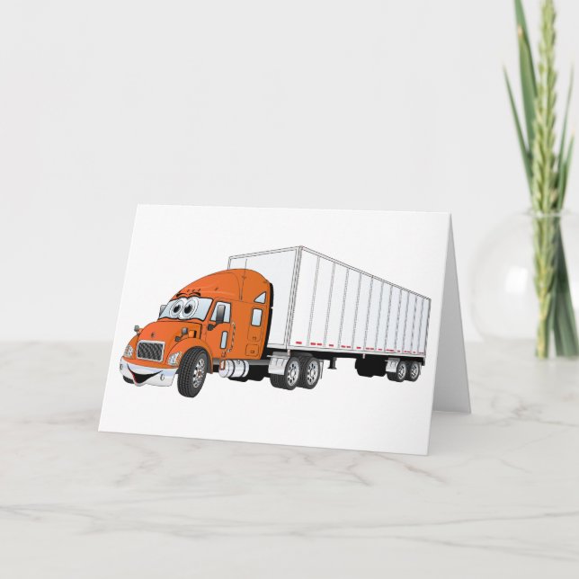 Tarjeta Personalizado del remolque blanco de Semi Truck Na (Anverso)