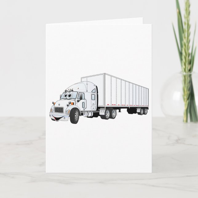 Tarjeta Personalizado del remolque blanco Semi Truck (Anverso)