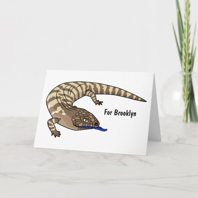 Tarjeta Personalizado del reptil de lagarto de lengua azul (Anverso)