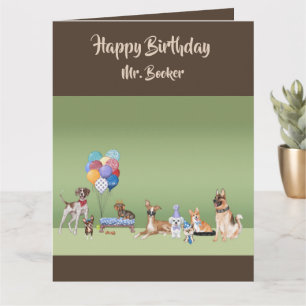 Tarjeta Personalizado del tema del perro Feliz cumpleaños