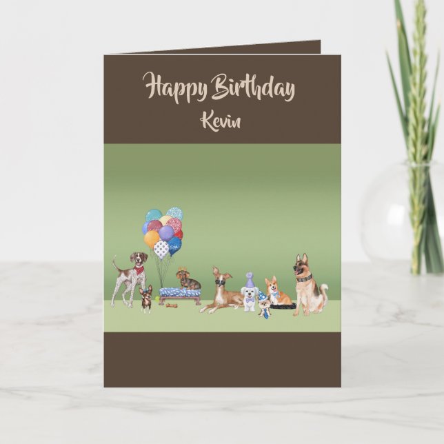 Tarjeta Personalizado del tema del perro Feliz cumpleaños  (Anverso)