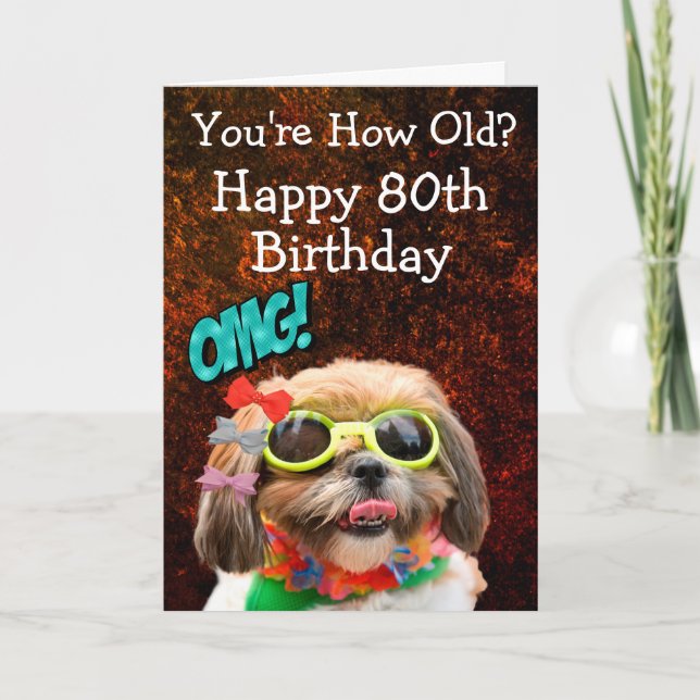 Tarjeta Personalizado divertido cumpleaños 80 de la tarjet (Anverso)