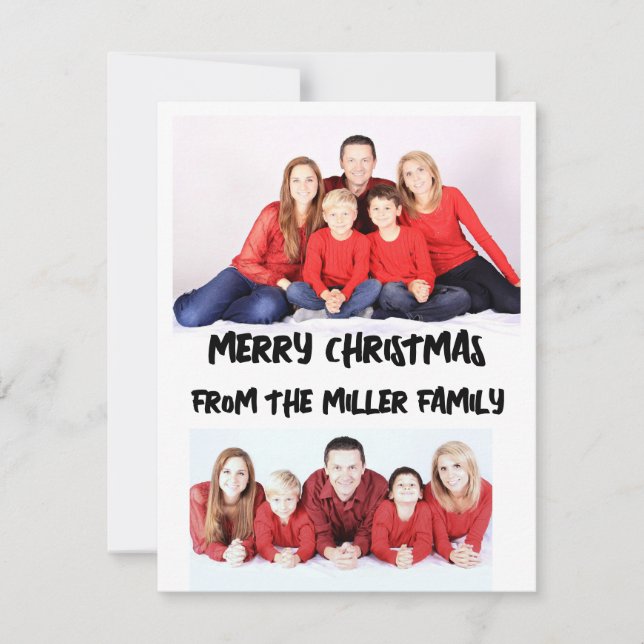 TARJETA personalizado DOS NAVIDADES PLANA DE FOTOS (Anverso)