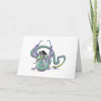 Personalizado Dragon Graduándose con una gorra y u