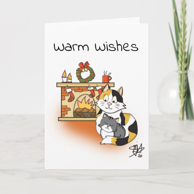 Tarjeta Personalizado dulce mamá gata con Navidades gatito (Anverso)