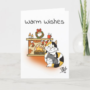 Tarjeta Personalizado dulce mamá gata con Navidades gatito