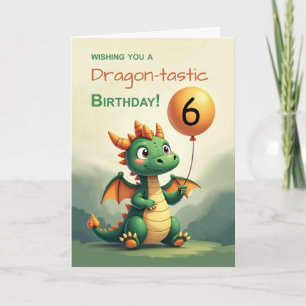 Tarjeta Personalizado Edad Cumpleaños Dragón Cute Dragon H