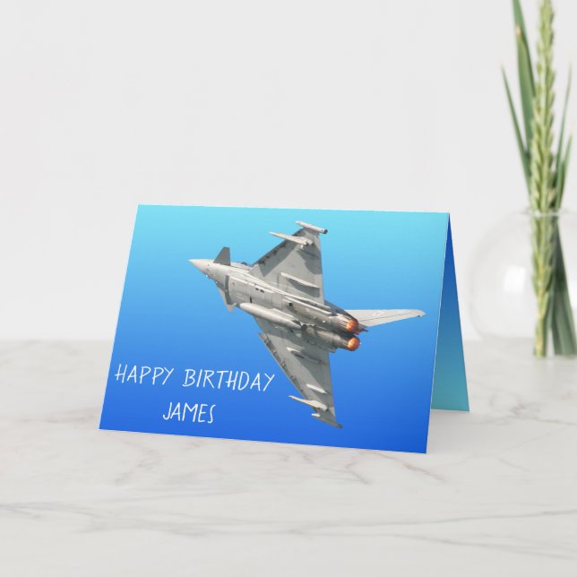 Tarjeta Personalizado el cumpleaños del tifón Eurofighter (Anverso)