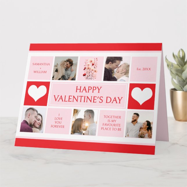 Tarjeta Personalizado el día de San Valentín Collage de fo (Planta pequeña)