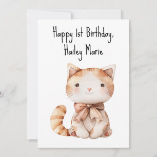 Tarjeta Personalizado el primer gato de juguete relleno de