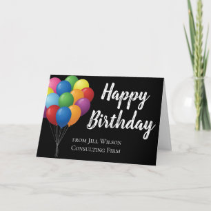 Tarjeta Personalizado Empresa Feliz Cumpleaños Globos Corp