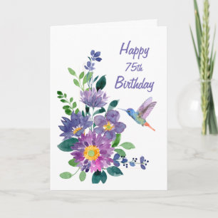 Tarjeta Personalizado en blanco 75 Hummingbird Flor de jar