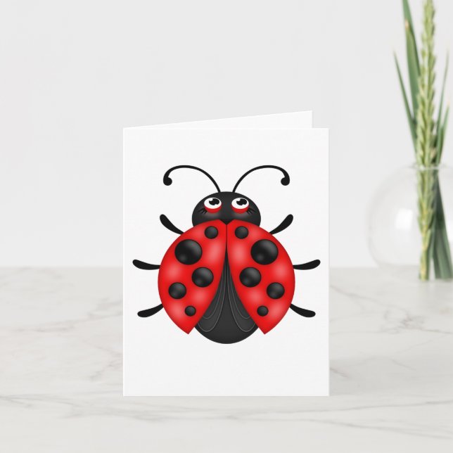 Tarjeta Personalizado en blanco Red Ladybug Notecards Pers (Anverso)