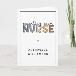 Tarjeta Personalizado Enfermero En Sala De Operaciones O A