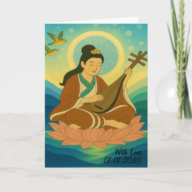 Tarjeta Personalizado Estética Moderno Japón Diosa Afortun (Anverso)