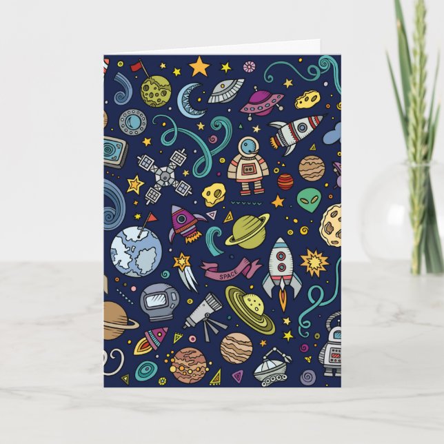Tarjeta Personalizado Explorador de espacio Tema de los ni (Anverso)
