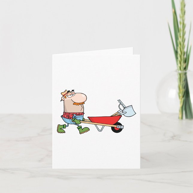 Tarjeta Personalizado Farmer con carretilla y herramientas (Subido por el creador)