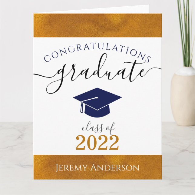 Tarjeta Personalizado Felicita a los graduados por su nomb (Anverso)