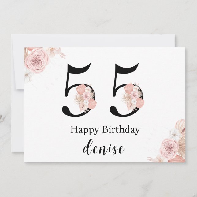 Tarjeta Personalizado Feliz 55º cumpleaños (Anverso)