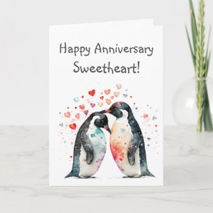 Tarjeta Personalizado Feliz Aniversario Querido Pingüino
