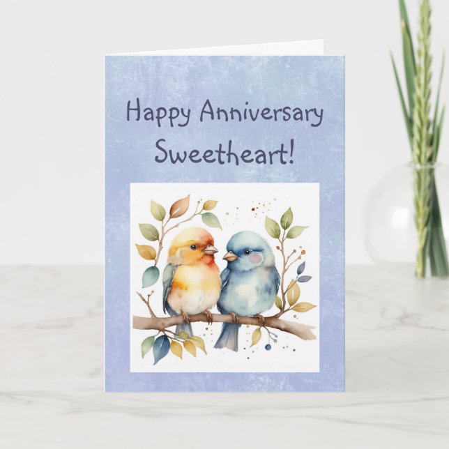 Tarjeta Personalizado Feliz Aniversario Queridos Aves (Anverso)