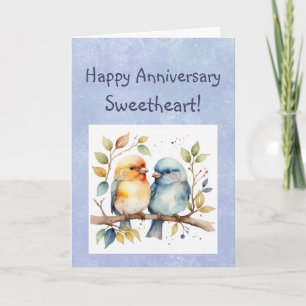Tarjeta Personalizado Feliz Aniversario Queridos Aves