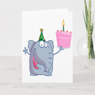 Tarjeta personalizado feliz de cumpleaños elefante