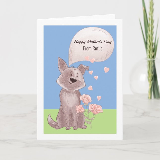 Tarjeta Personalizado Feliz Día De La Madre Desde El Perro (Anverso)