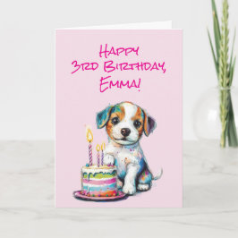 Tarjeta Personalizado Feliz Tercer Cumpleaños Felicitacion