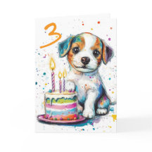 Personalizado Feliz tercer cumpleaños felicitacion