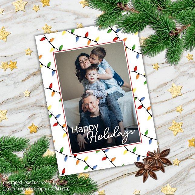 Tarjeta Personalizado Festividad Fiesta String Lights Patr (Subido por el creador)