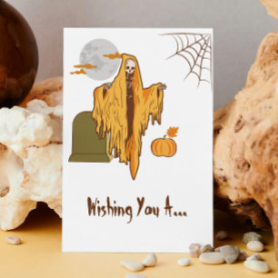 Tarjeta Personalizado Flirting Spooky Skeleton Funny Hallo