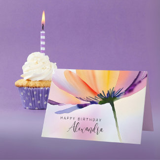 Tarjeta Personalizado Floral Contemporáneo Cumpleaños Cual