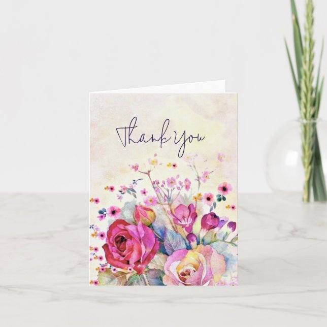 Tarjeta Personalizado floral de primavera (Anverso)