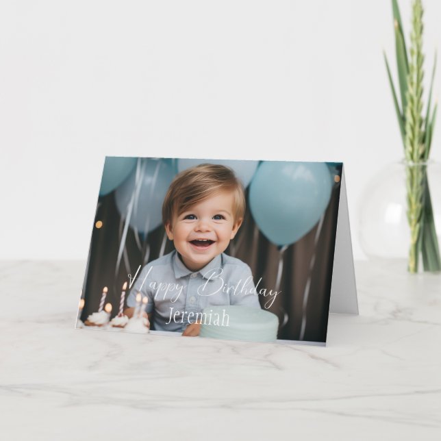 Tarjeta Personalizado foto cumpleaños simple (Anverso)