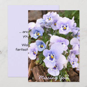 Tarjeta Personalizado fotográfico Pastel Purple Pansies