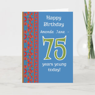 Tarjeta Personalizado Front Red Field Poppies 75th Birthda