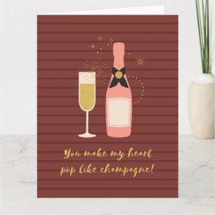 Tarjeta Personalizado Funny Champagne Pun El día de San Va