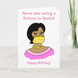 Tarjeta Personalizado Funny FaceMask Palo de labios Oscuro