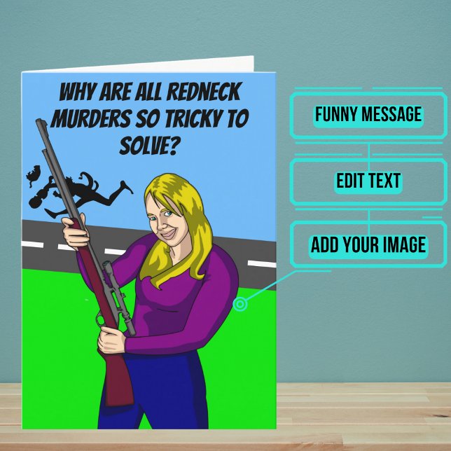 Tarjeta Personalizado Funny Redneck Detective Chiste Cumpl (This card is for that person in your life with a little bit of redneck in him/her.)