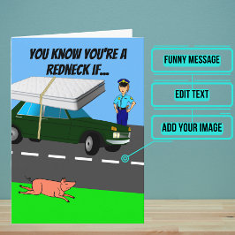 Tarjeta Personalizado Funny Redneck Mattress Chiste Cumple