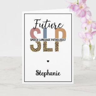 Tarjeta Personalizado Futuro SLP Speech Pathólogo Leopard