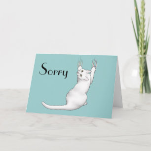 Tarjeta Personalizado Gato Blanco arañando y desgarrando