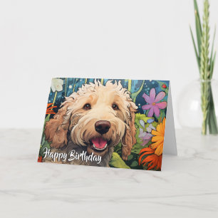 Tarjeta Personalizado Goldendoodle en un Personalizado de 