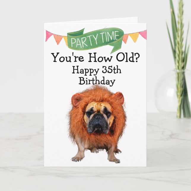 Tarjeta Personalizado gracioso 35 años de tu perro (Anverso)