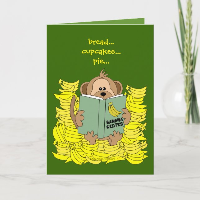 Tarjeta Personalizado gracioso mono con bananas picon grac (Anverso)